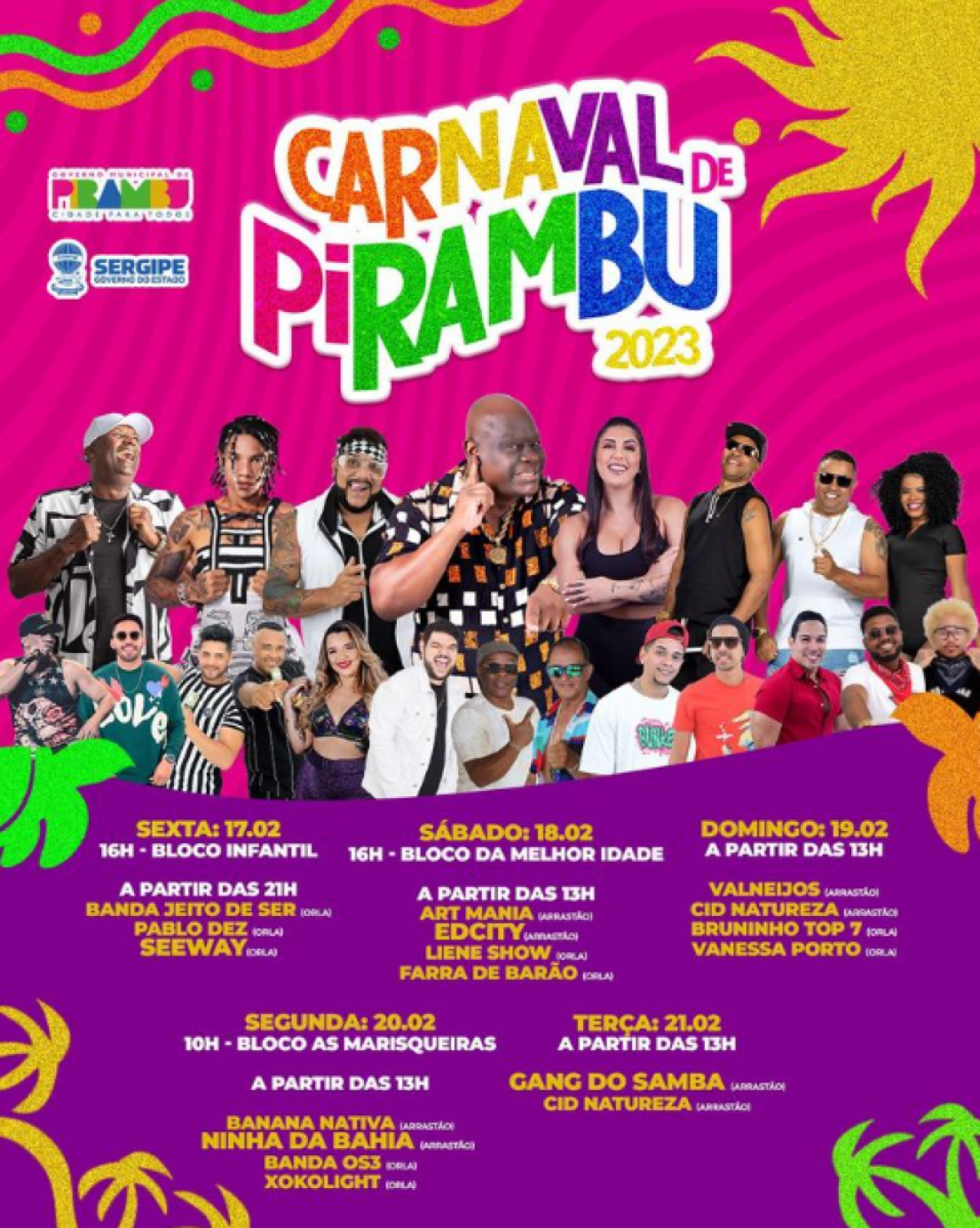 Confira programação completa do carnaval de Pirambu - Imagem: Divulgação