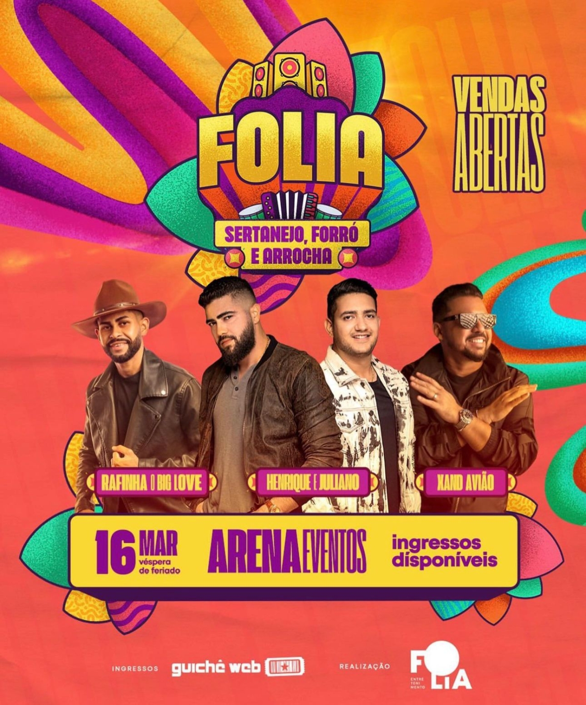 Folia Sertanejo, Forró e Arrocha com Henrique e Juliano - Imagem: Divulgação