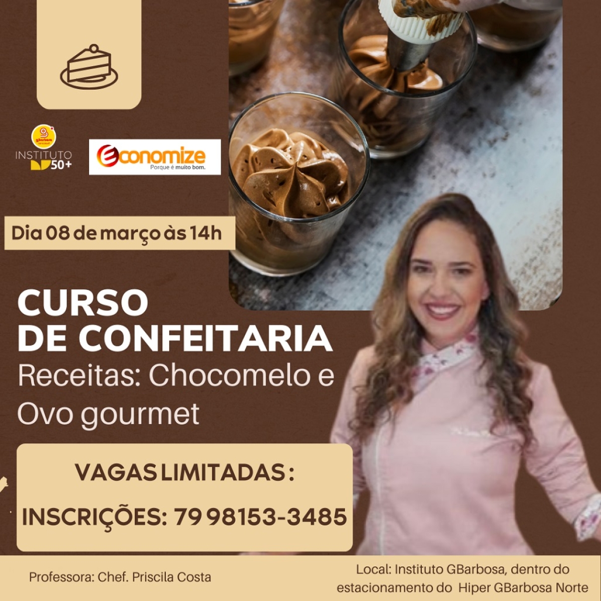 GBarbosa oferece curso de culinária e tem programação especial em comemoração ao Dia da Mulher - Imagem: Divulgação