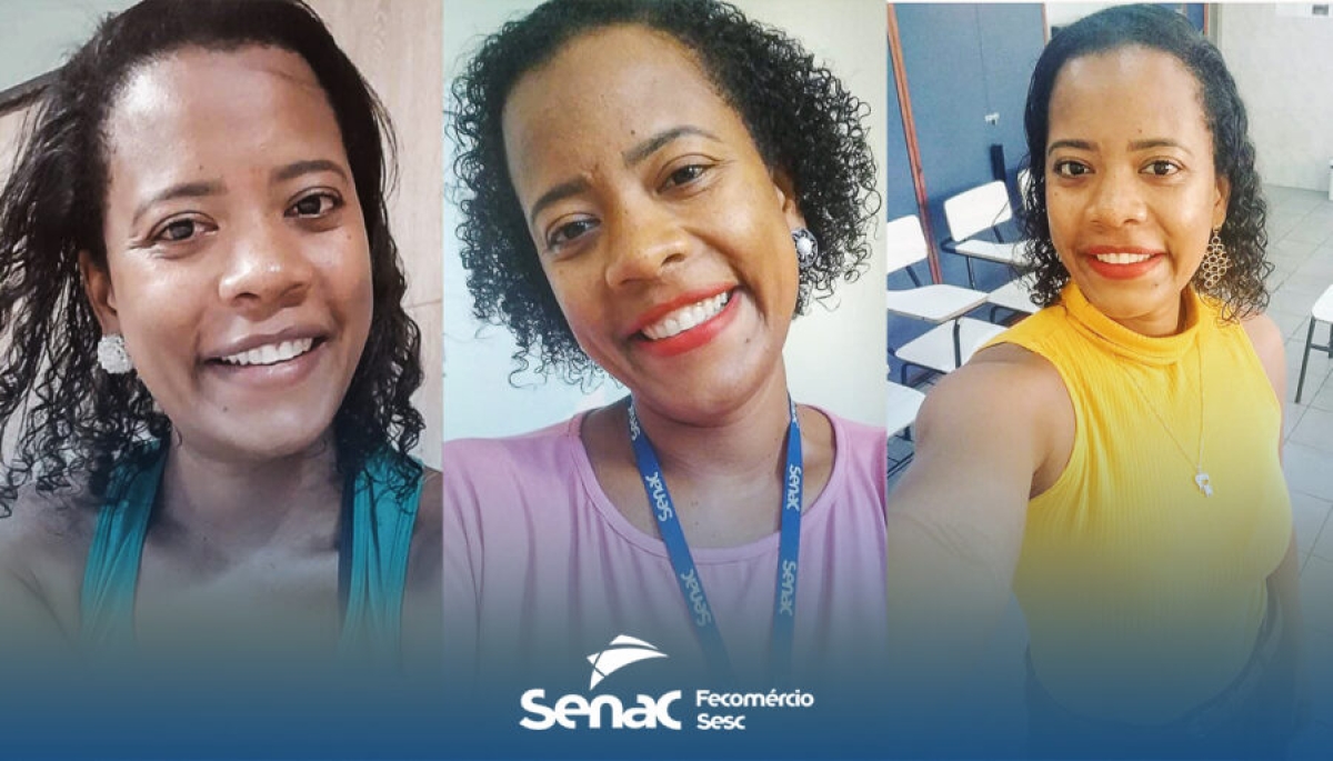 Instrutora do Senac conta como a troca de experiência em sala de aula a fez se reconhecer como mulher preta e linda - Imagem: Senac/SE