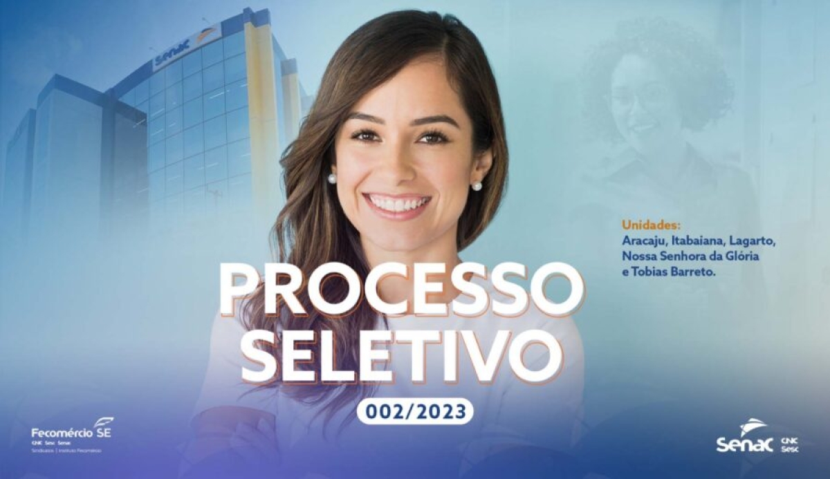 Senac Sergipe abre inscrições para Processo Seletivo para as unidades de Aracaju e do interior - Imagem: Senac/SE