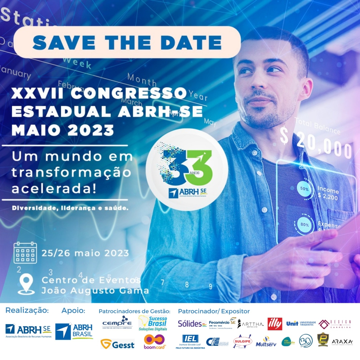 XXVII Congresso Estadual de Gestão de Pessoas ABRH-SE - Imagem: Divulgação XXVII Congresso Estadual de Gestão de Pessoas ABRH-SE - Imagem: Divulgação