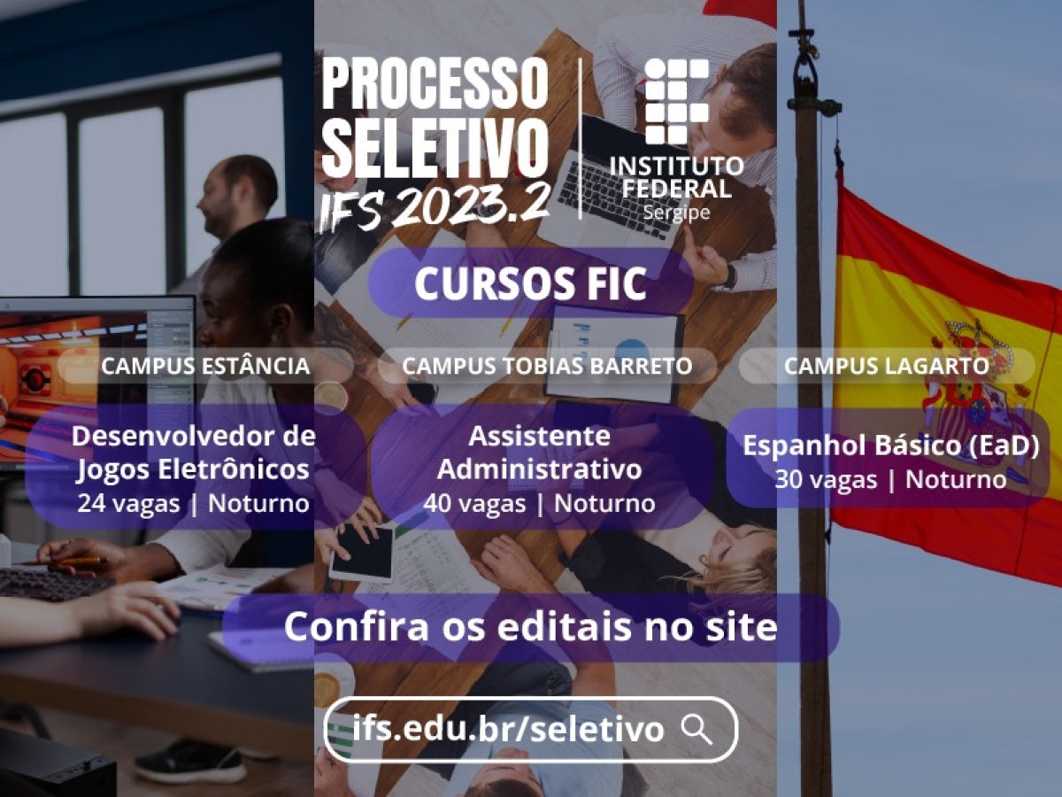 IFS oferta 94 vagas em cursos a distância e presencial de curta duração - Imagem: Divulgação | IFS