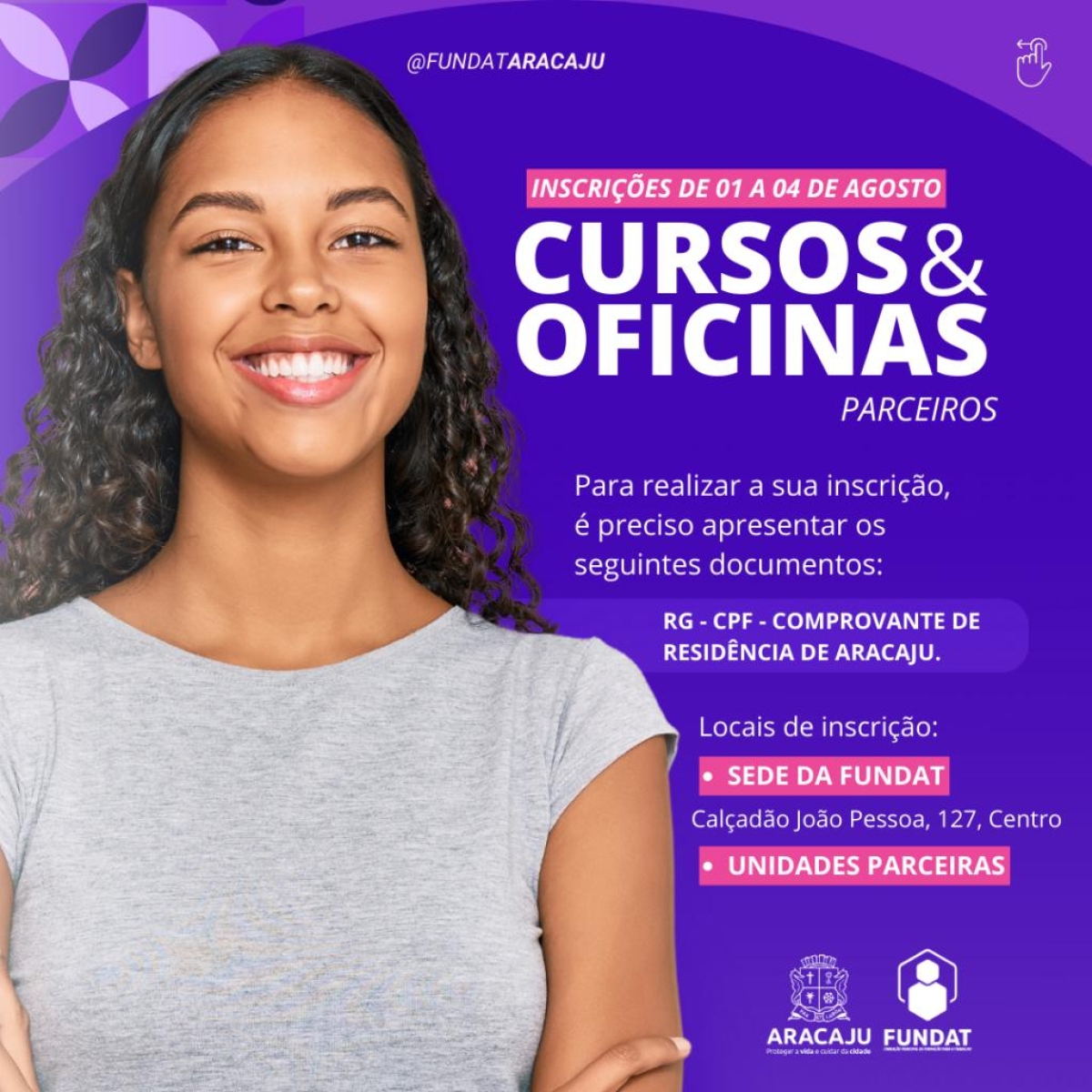 Fundat abre 25 novas turmas de qualificação profissional para os aracajuanos - Arte: Ascom | Fundat