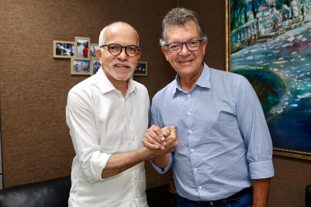 Prefeito Edvaldo Nogueira se reúne com Laércio Oliveira, relator no Senado do financiamento com o Brics - Foto: Arthur DAvila | Prefeitura de Aracaju