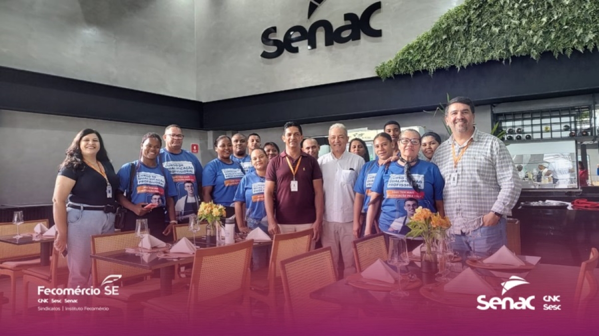 Alunos do curso de Garçom de Laranjeiras visitam restaurantes escolas do Senac em Aracaju - Imagem: Senac/SE