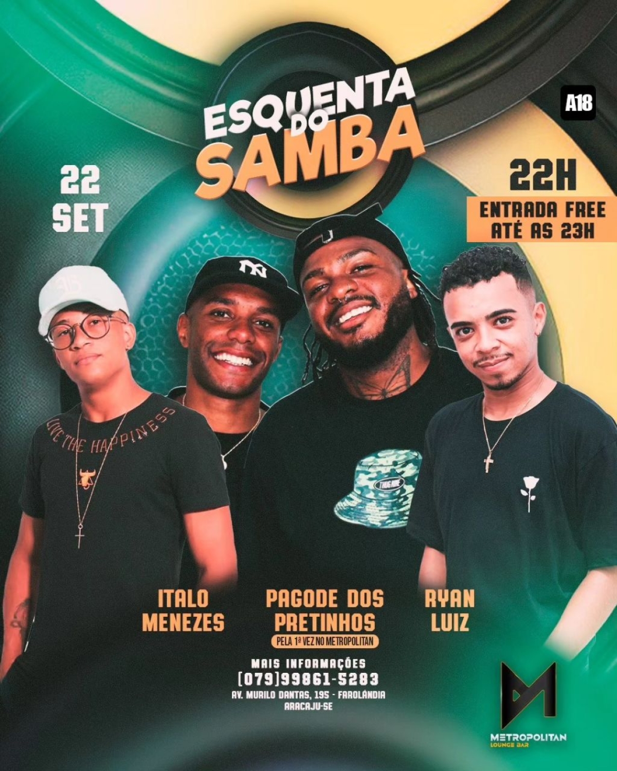 Metropolitan apresenta "Esquenta do Samba" - Imagem: Divulgação