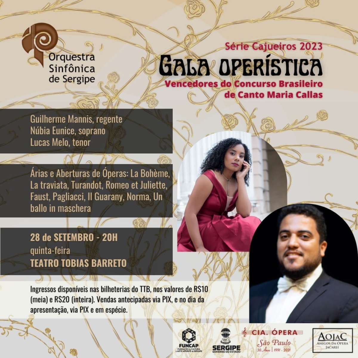 ?pera é destaque da Temporada 2023 da Orquestra Sinfônica de Sergipe - Imagem: Divulgação