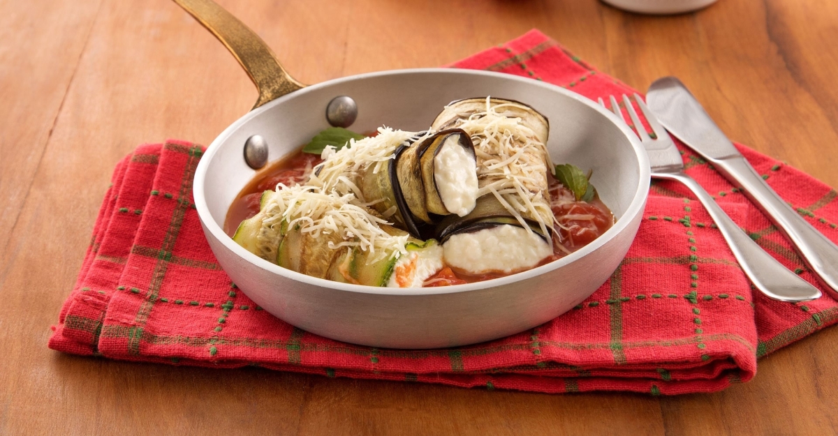 Canelone de legumes com Cottage Tirolez - Foto: Divulgação | Marca Tirolez