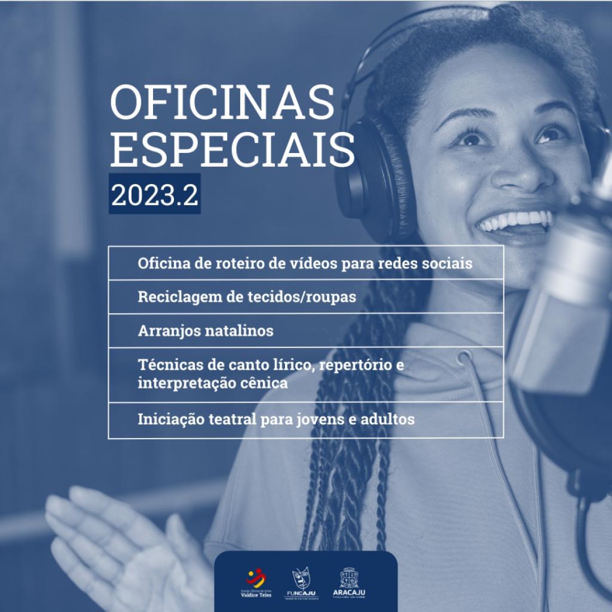 Escola de Artes Valdice Teles abre mais de 100 vagas para oficinas especiais - Arte: Ascom Funcaju | Prefeitura de Aracaju