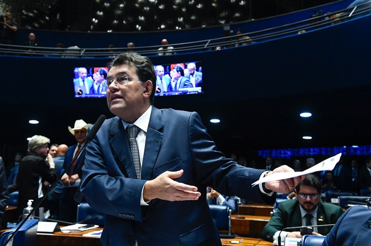 Braga, relator da reforma tributária, defende a PEC no Plenário do Senado - Foto: Roque de Sá | Agência Senado