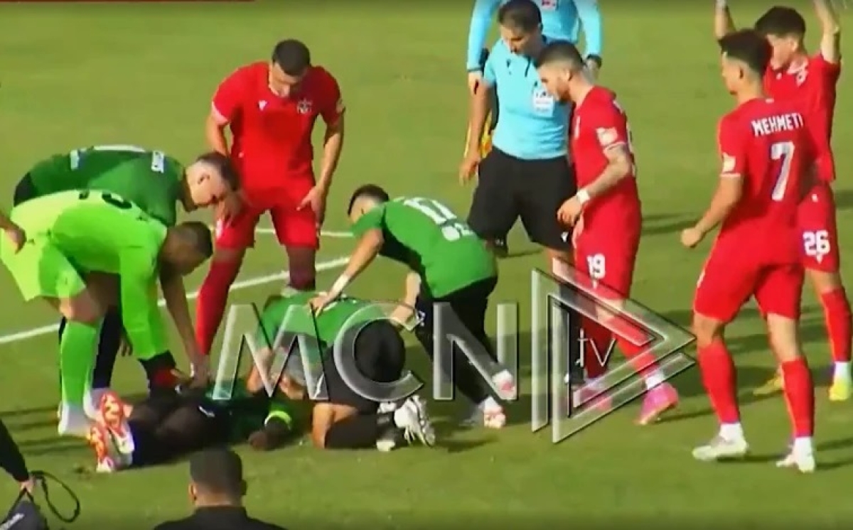 Jogador passa mal e cai em campo - Foto: Reprodução | MCN TV