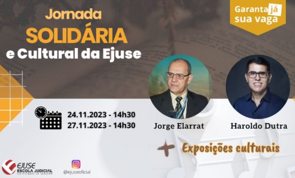 Ejuse promoverá Jornada Solidária e Cultural com palestras e exposições - Imagem: Divulgação | Ejuse