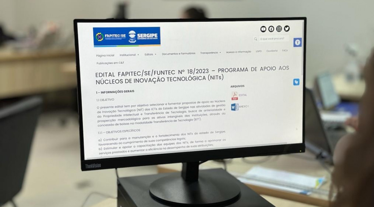 Governo de Sergipe lança edital de bolsas para Núcleos de Inovação Tecnológica com aporte de cerca de R$ 1 milhão - Foto: Ascom | Sedetec | Governo de Sergipe