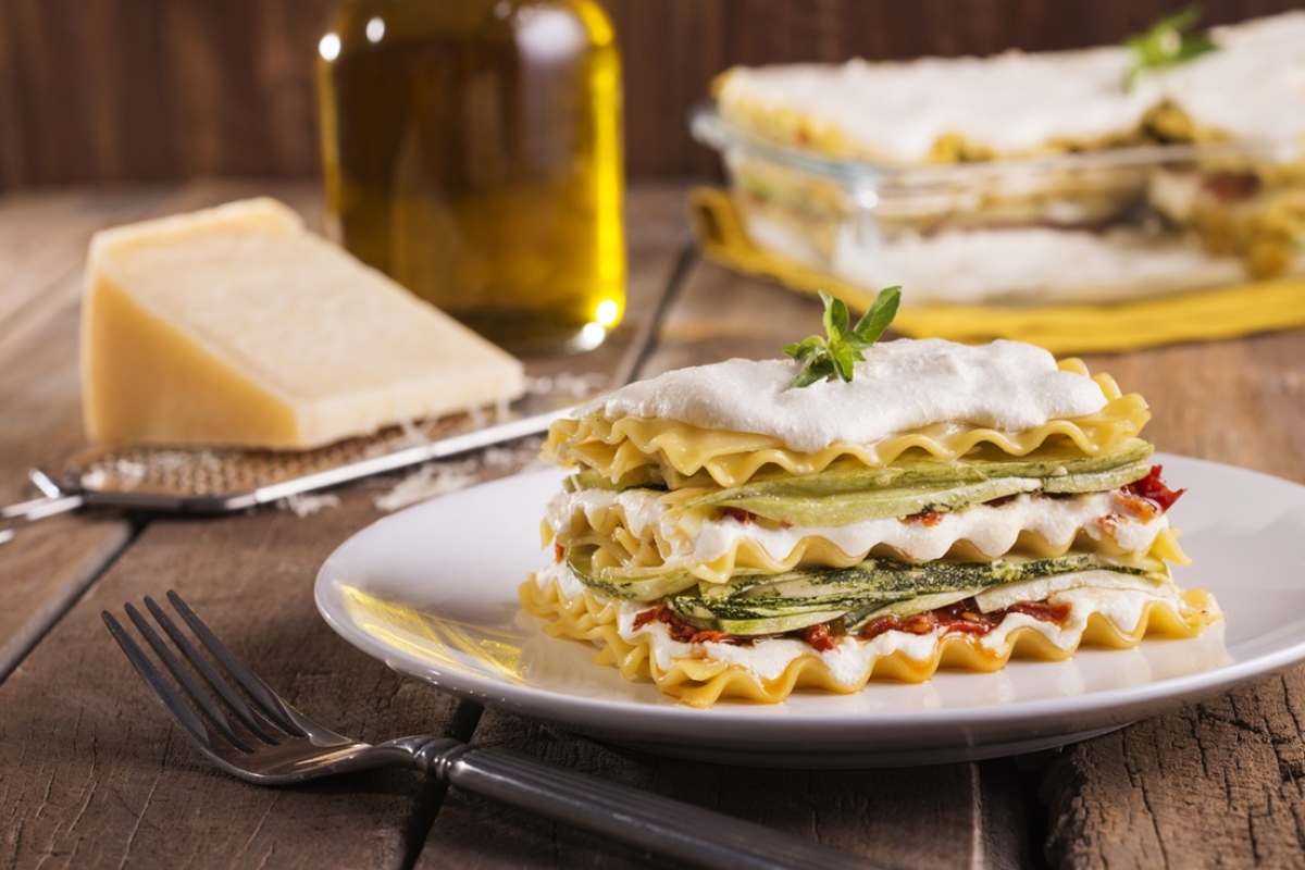 Lasanha de abobrinha com pasta de queijo branco e tomate seco - Foto: Divulgação | Marca Vitarella