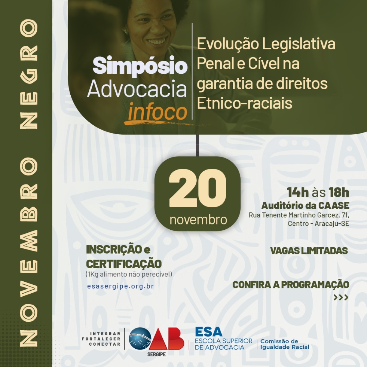 Simpósio Advocacia Infoco - Novembro Negro - Imagem: Divulgação | OAB Sergipe