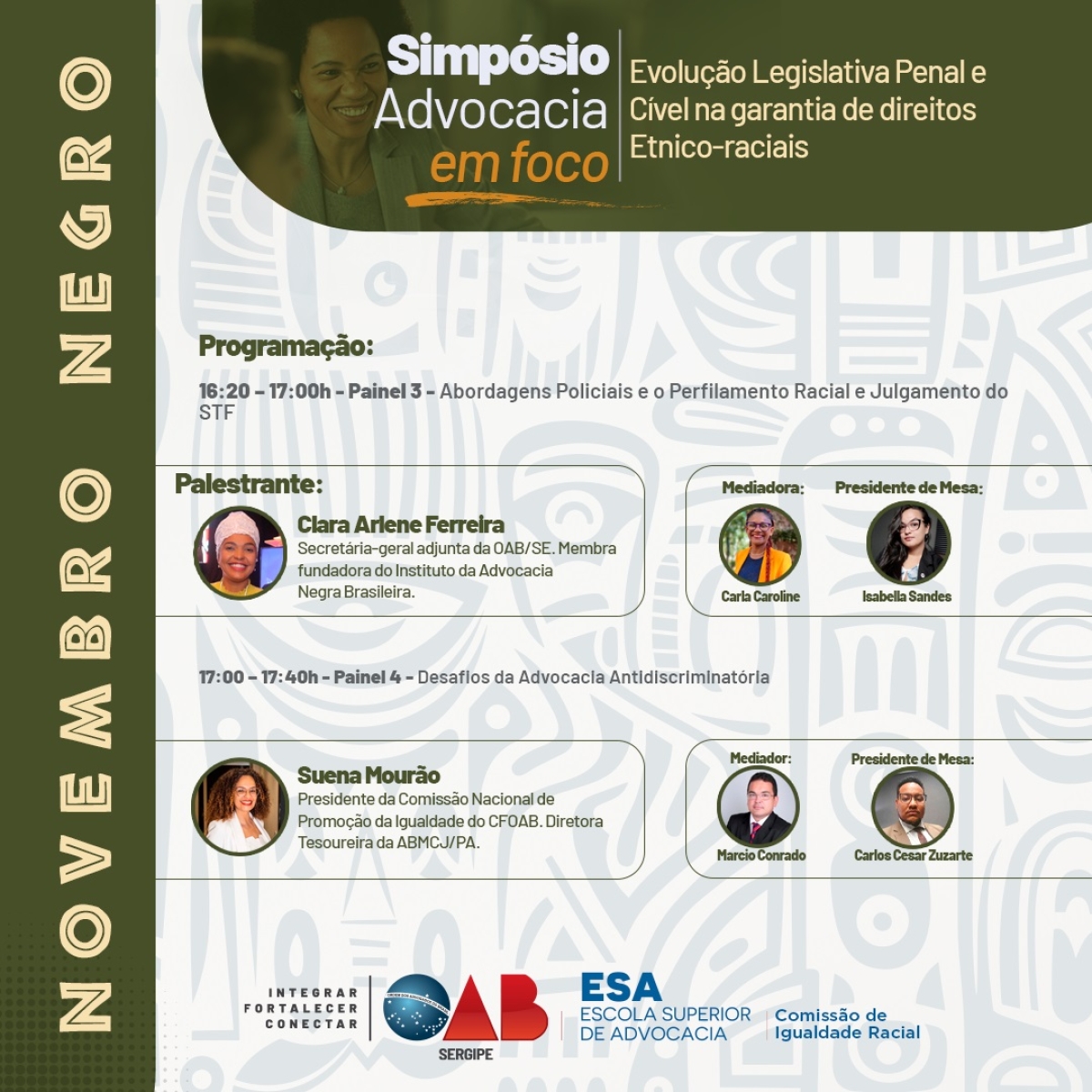 Programação do Simpósio Advocacia Infoco - Novembro Negro - Imagem: Divulgação | OAB Sergipe