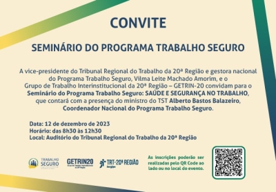 Seminário do Programa Trabalho Seguro - Imagem: Divulgação