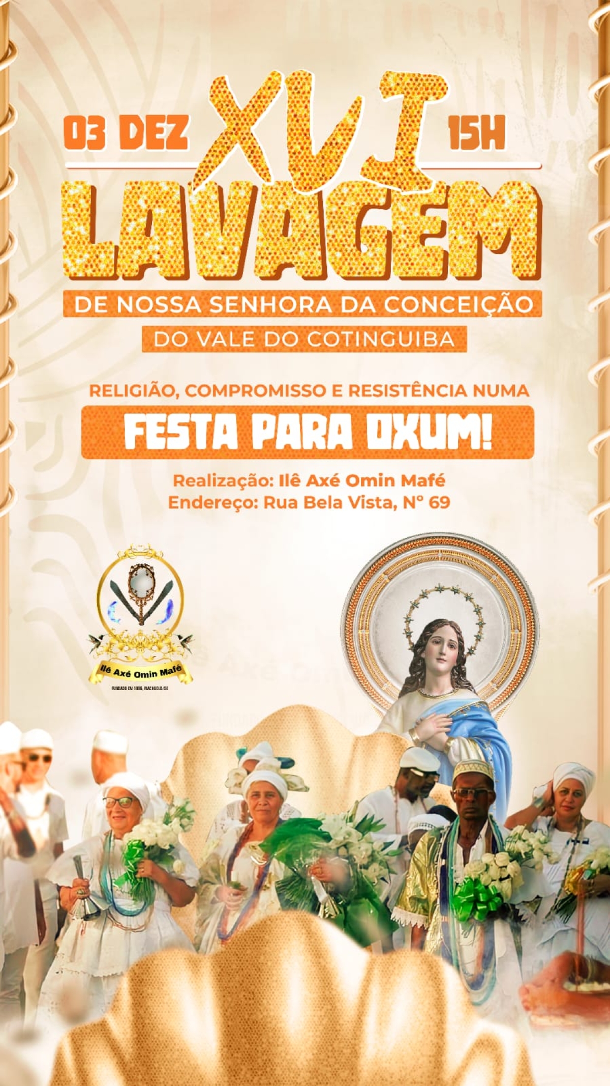 XVI Lavagem de N. Sra. da Conceição do Vale do Cotinguiba - Imagem: Divulgação
