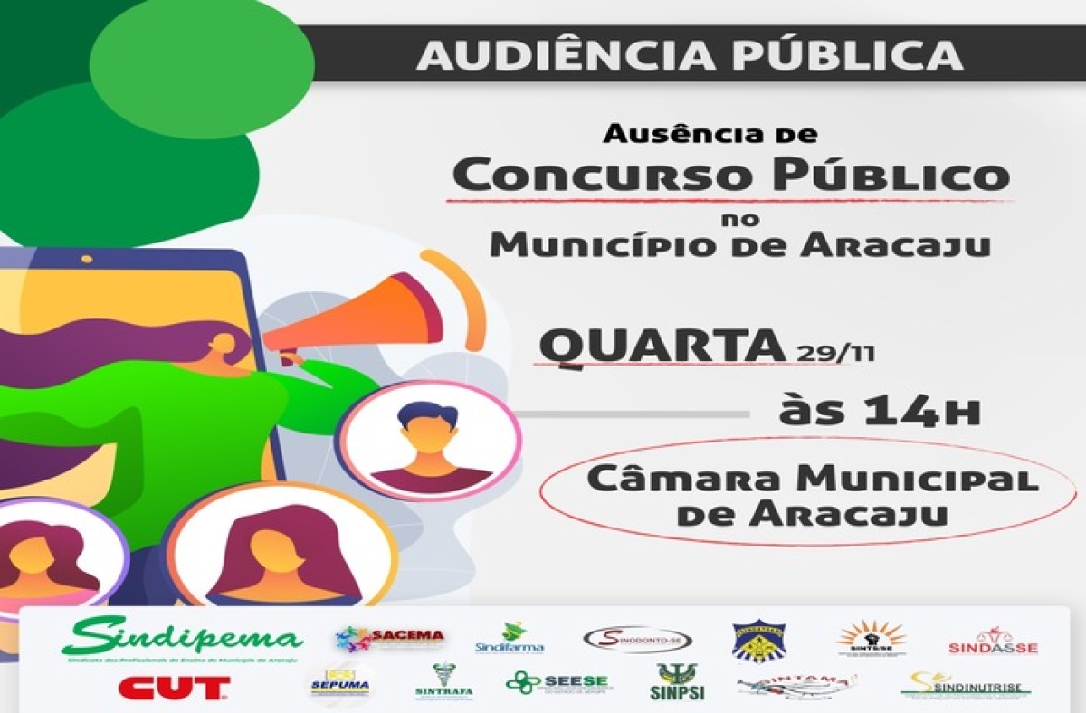 ? quarta: Audiência Pública vai tratar do Concurso Público em Aracaju - Imagem: Divulgação
