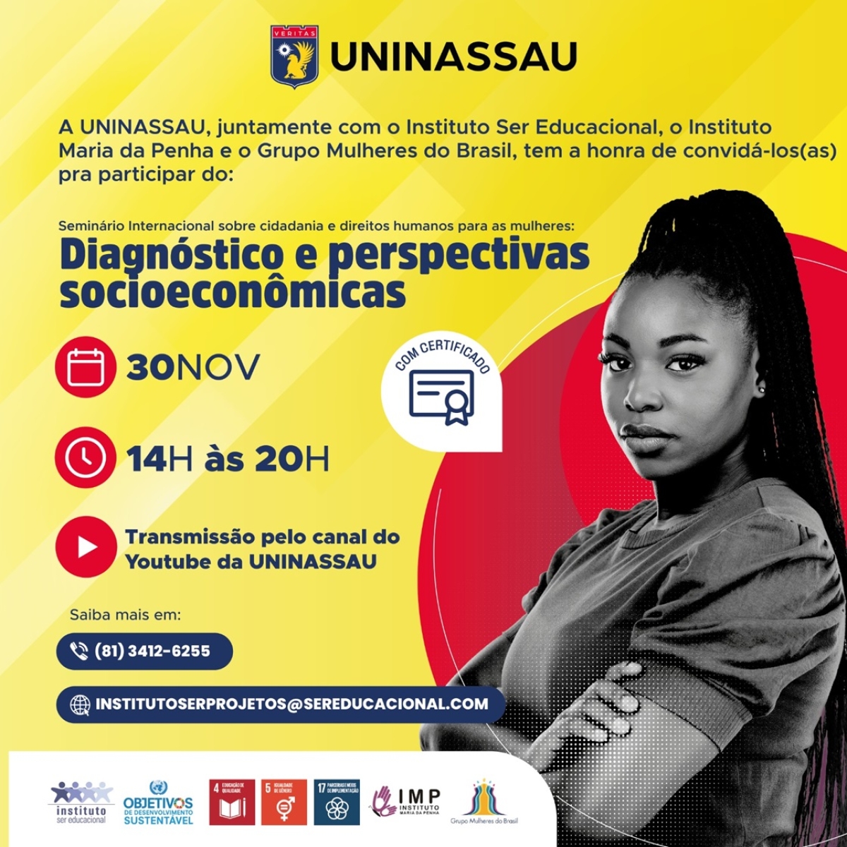 Seminário internacional sobre cidadania e direitos humanos para mulheres: diagnóstico e perspectivas socioeconômicas - Imagem: Divulgação | Uninassau