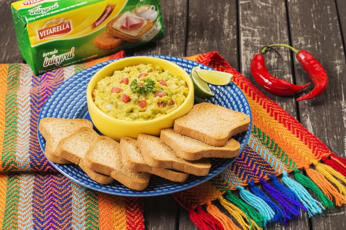 Guacamole com Torradas Integrais - Foto: Divulgação | Marca Vitarella
