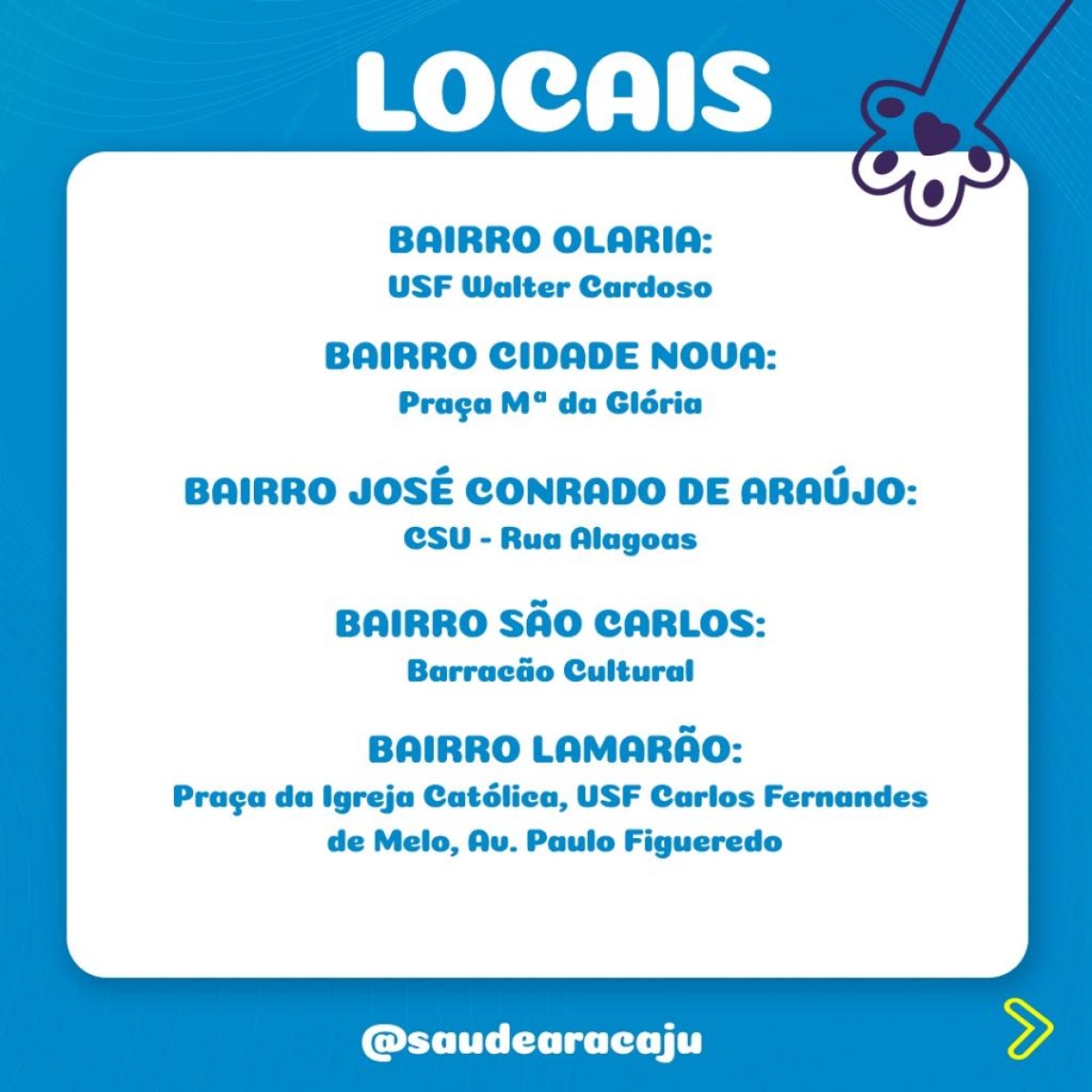 Arte: Ascom | SMS | Prefeitura de Aracaju