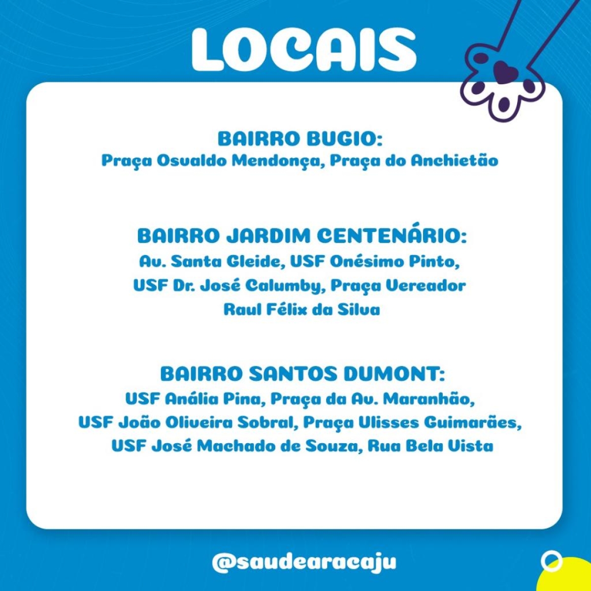 Arte: Ascom | SMS | Prefeitura de Aracaju
