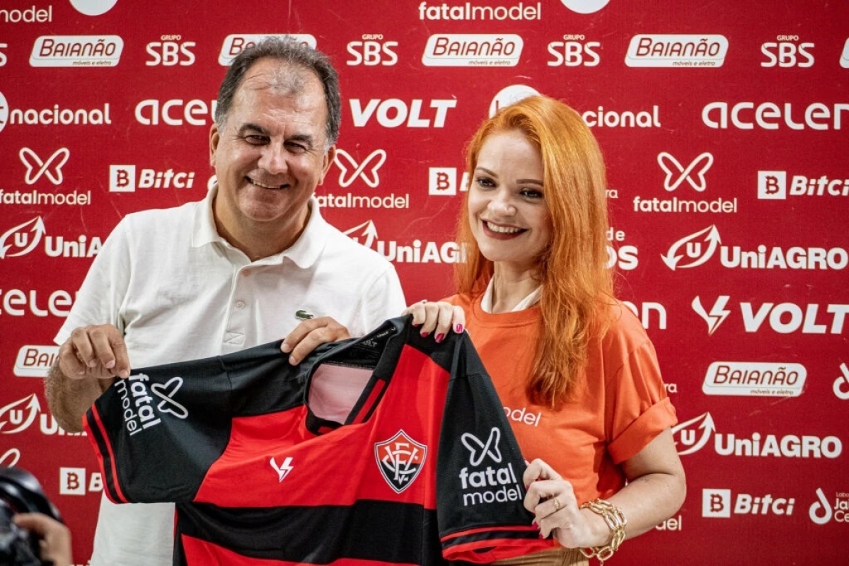 Coletiva na qual foi apresentado o patrocínio da Fatal Model ao Esporte Clube Vitória - Foto: Victor Ferreira | EC Vitória