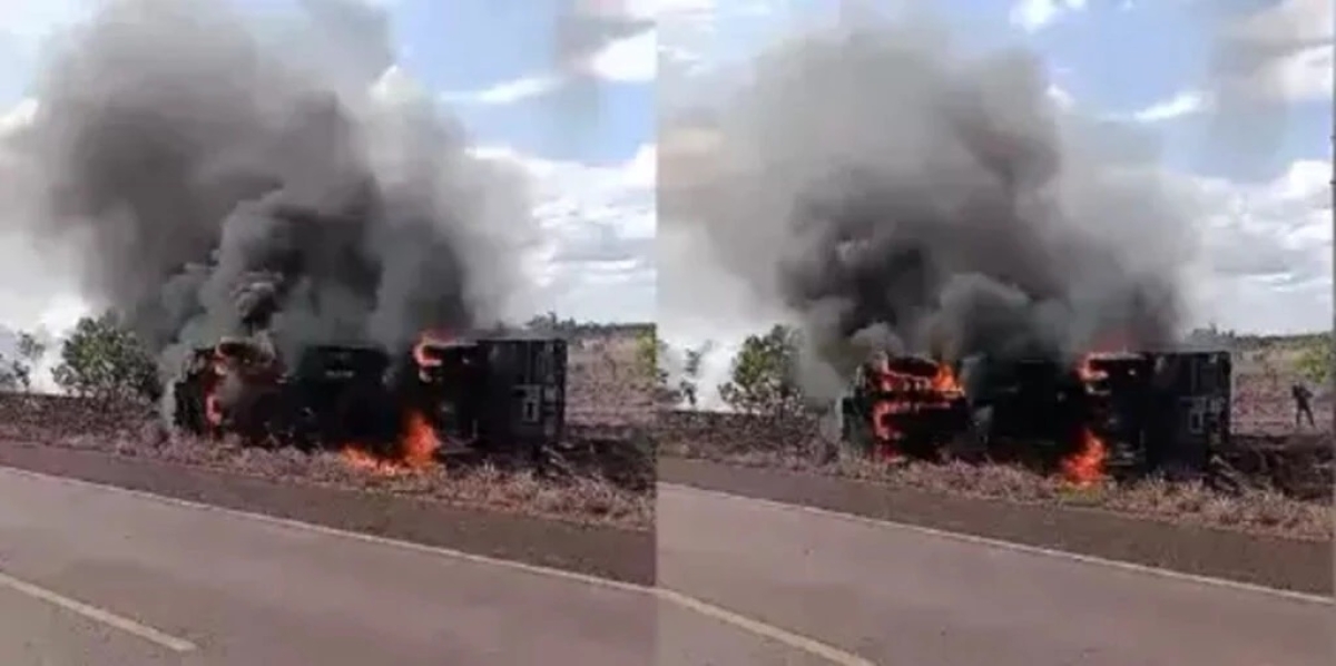 Caminhão do Exército explode em rodovia - Foto: Reprodução | Vídeo Redes Sociais