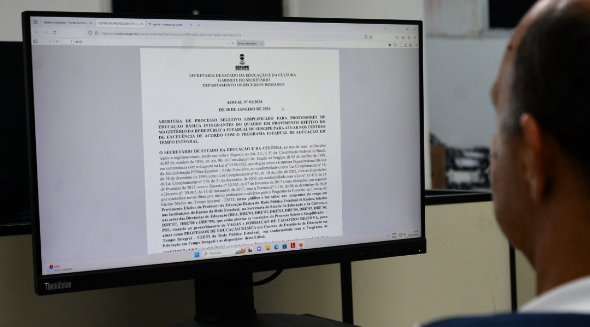 Governo de Sergipe abre processo seletivo simplicado para professores dos centros de
excelência de educação em tempo integral - Foto: Maria Odília | Governo de Sergipe