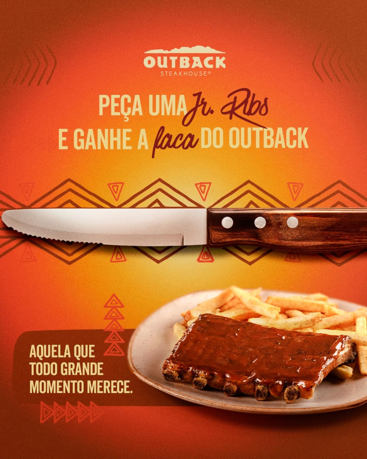Outback amplia chances de ganhar faca icônica para steaks - Imagem: Divulgação