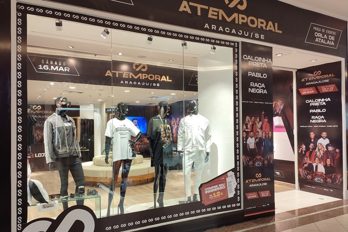 Banda Calcinha Preta inaugura loja para venda de ingressos do "Festival Atemporal" em Aracaju- Foto: Arquivo Shopping Jardins