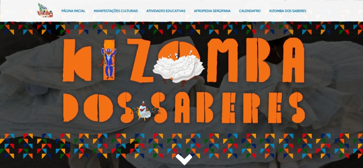 Home do site Kizomba dos Saberes - Imagem: Reprodução | Site Kizomba dos Saberes