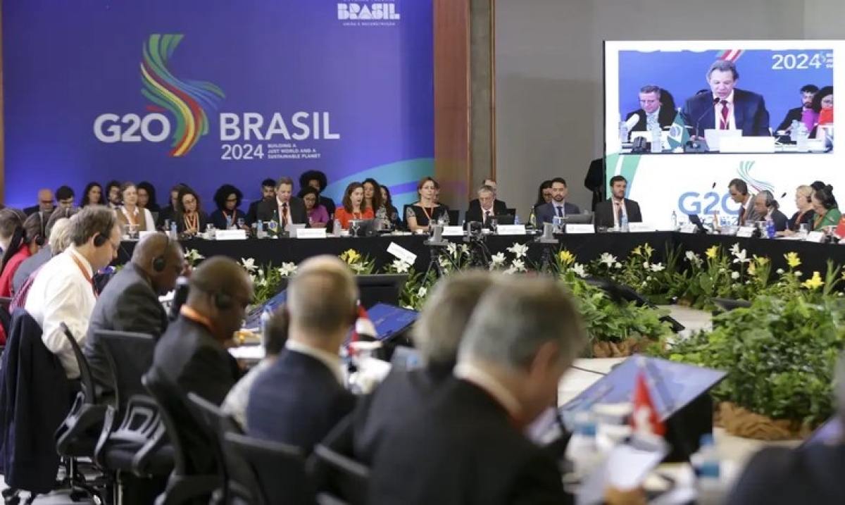 Aspecto de uma das reuniões realizadas com representantes dos integrantes do G20, liderado pelo Brasil ao longo deste ano: questões sociais na mesa - Foto:Marcelo Camargo/ Agência Brasil
