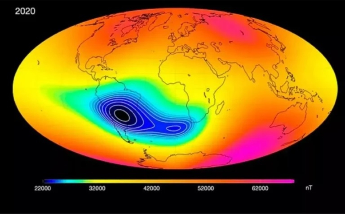 Expansão da Anomalia do Atlântico Sul - Foto: Reprodução / Agência Espacial Europeia
