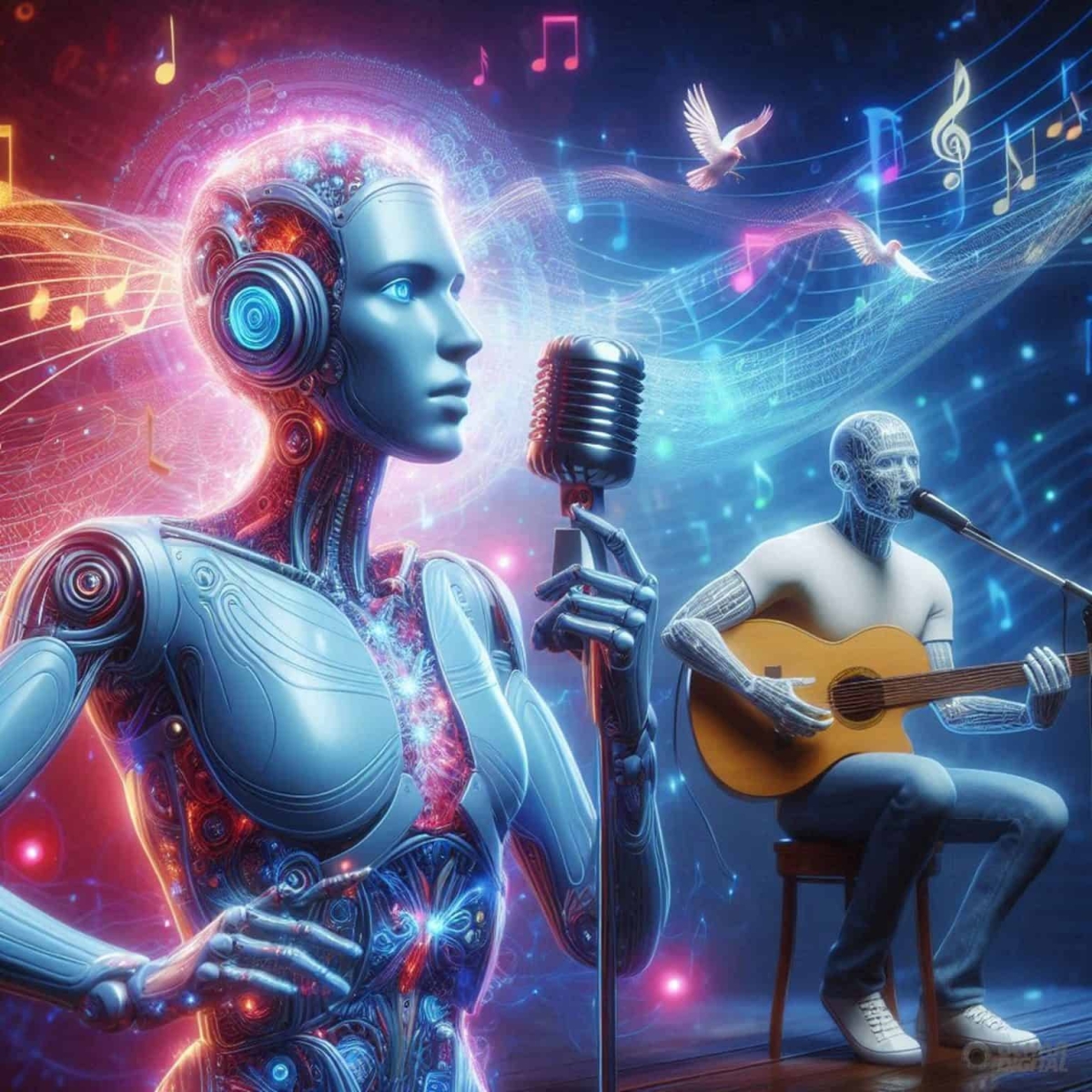 IA: violação de direitos autorais faz gravadoras processarem empresas - Foto: Rodrigo Mozelli (gerado com IA)/Olhar Digital
