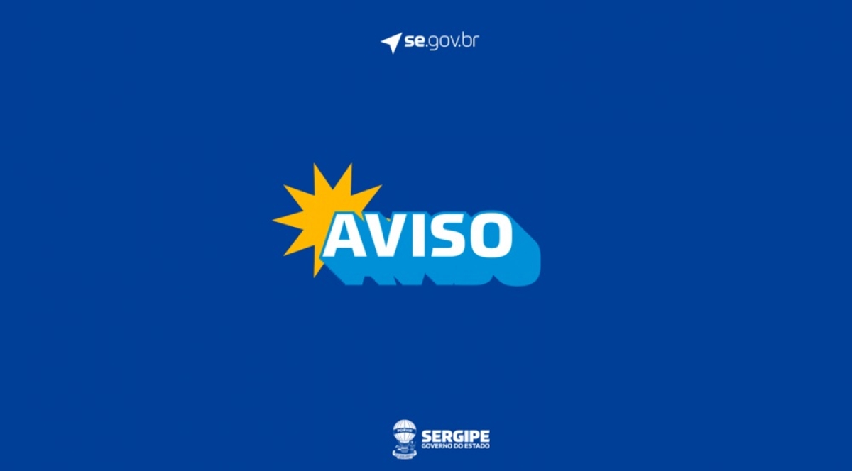 Aviso: Paralisação temporária no fornecimento de água bruta para irrigação nos Perímetros Irrigados Califórnia e Jacaré-Curituba - Arte: Governo de Sergipe