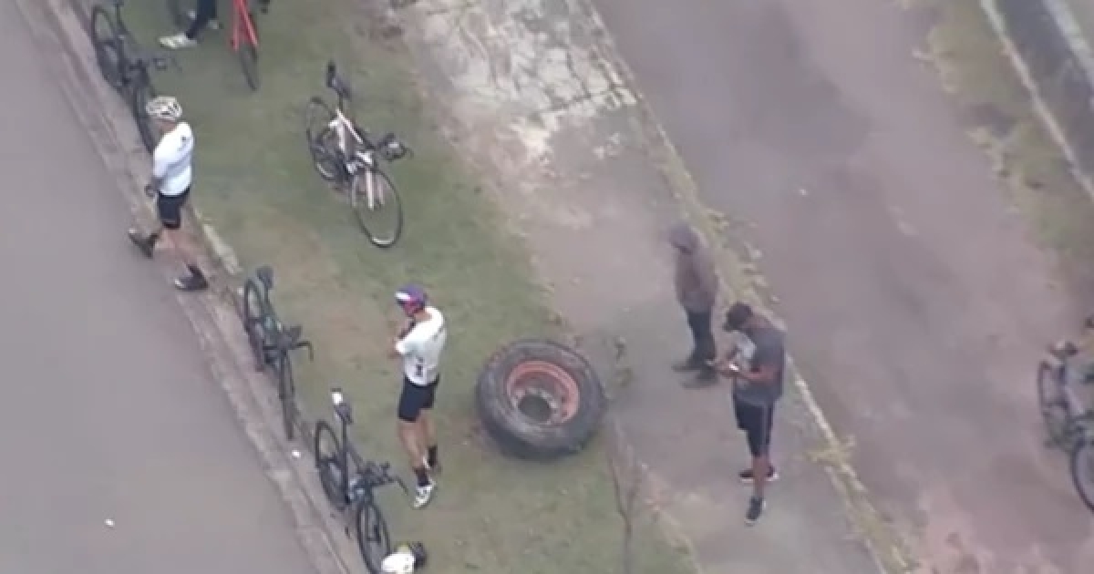 Imagem aérea do local do acidente - Foto: Reprodução/Record TV
