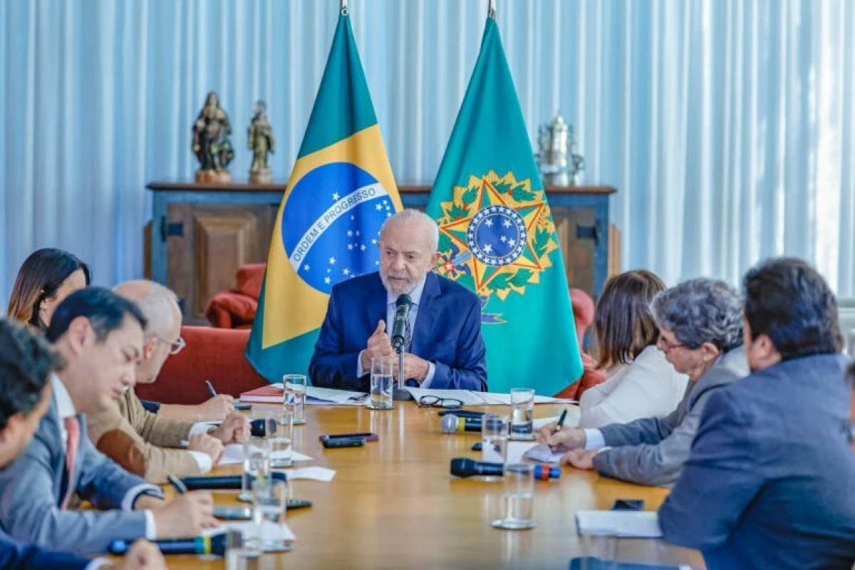 Luiz Inácio Lula da Silva, durante entrevista a correspondentes internacionais - Foto: Ricardo Stuckert / PR
