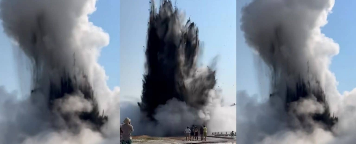 Explosão no parque Nacional de Yellowstone - Foto: Reprodução/Facebook
