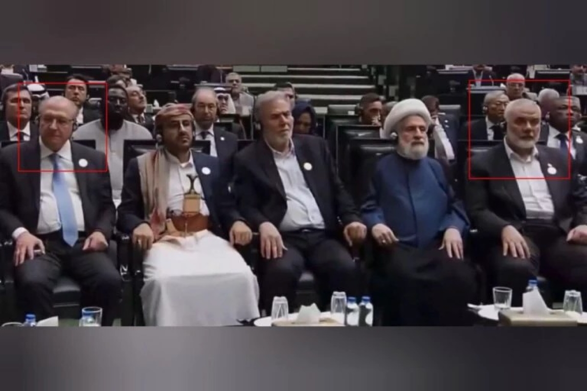 Alckmin a poucos metros de Ismail Haniyeh - Foto: Reprodução/Print de Vídeo das Redes Sociais