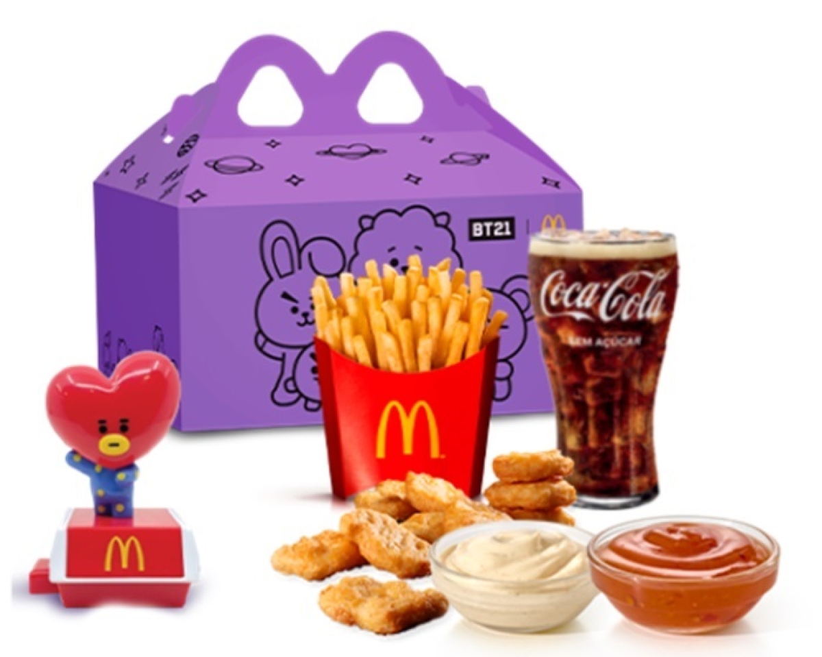 Os itens da colaboração com BT21 estarão disponíveis no McDonald??s em 4 combos diferente - Foto: McDonald??s