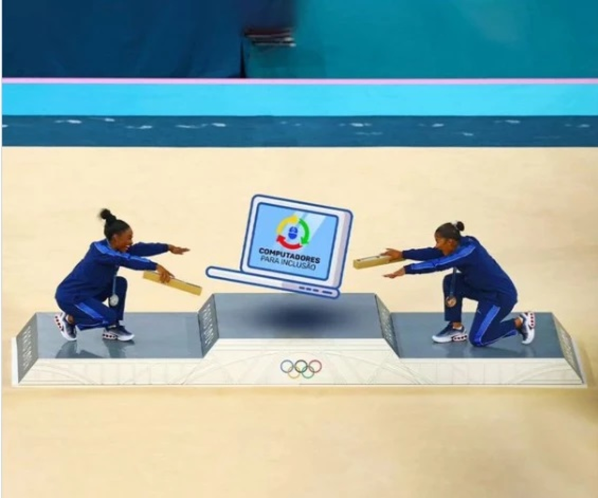 Montagem que Ministério das Comunicações fez com foto de Rebeca - Foto: Reprodução / Ministério das Comunicações
