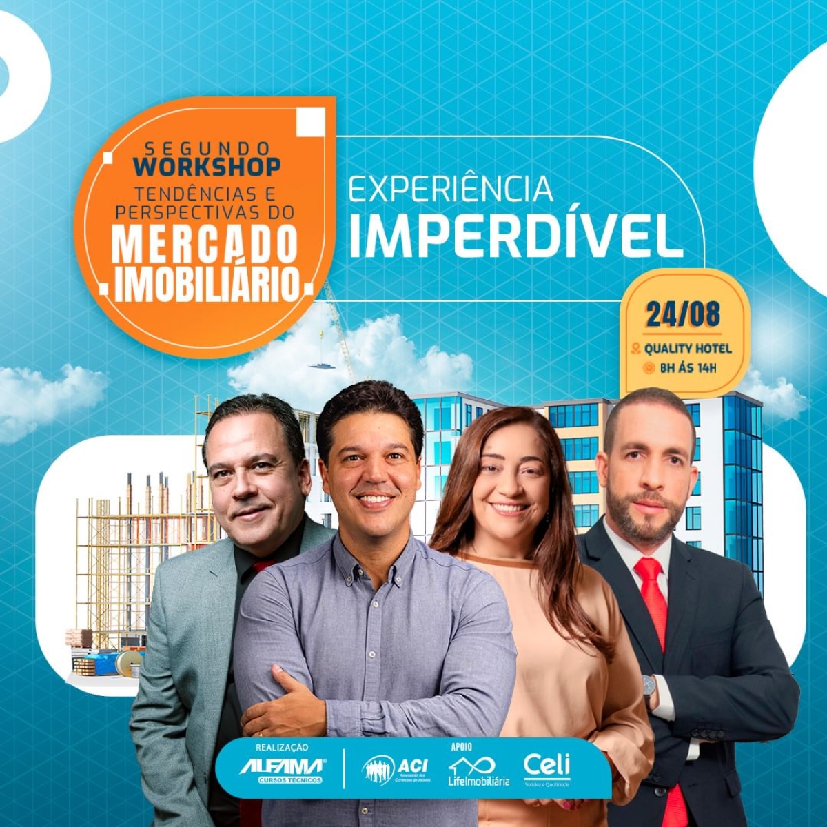 Workshop sobre tendências e perspectivas do mercado imobiliário acontece dia 24 de agosto em Aracaju - Foto: Divulgação/Assessoria
