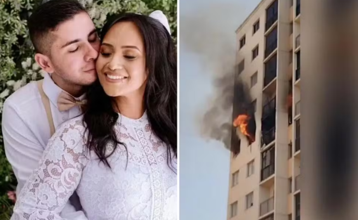 Graciane Rosa, Luiz Evaldo e o filho bebê morreram após incêndio em apartamento, em Valparaíso de Goiás - Foto: Reprodução/ Redes Socais e Reprodução/TV Anhanguera
