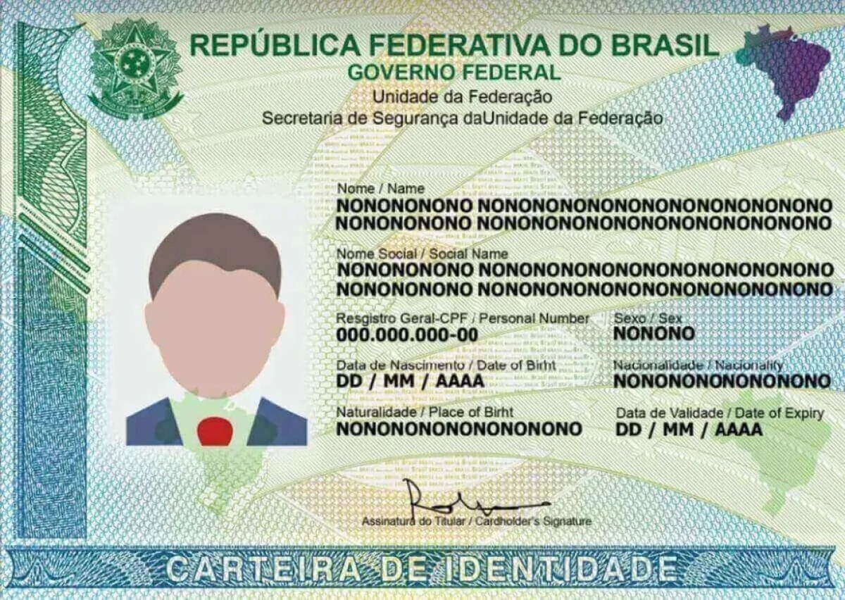 Modelo da nova carteira nacional de identidade - Foto: Itep/Divulgação
