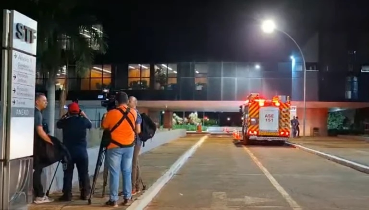 Princípio de incêndio no prédio do STF - Foto: Reprodução/YouTube SBT News
