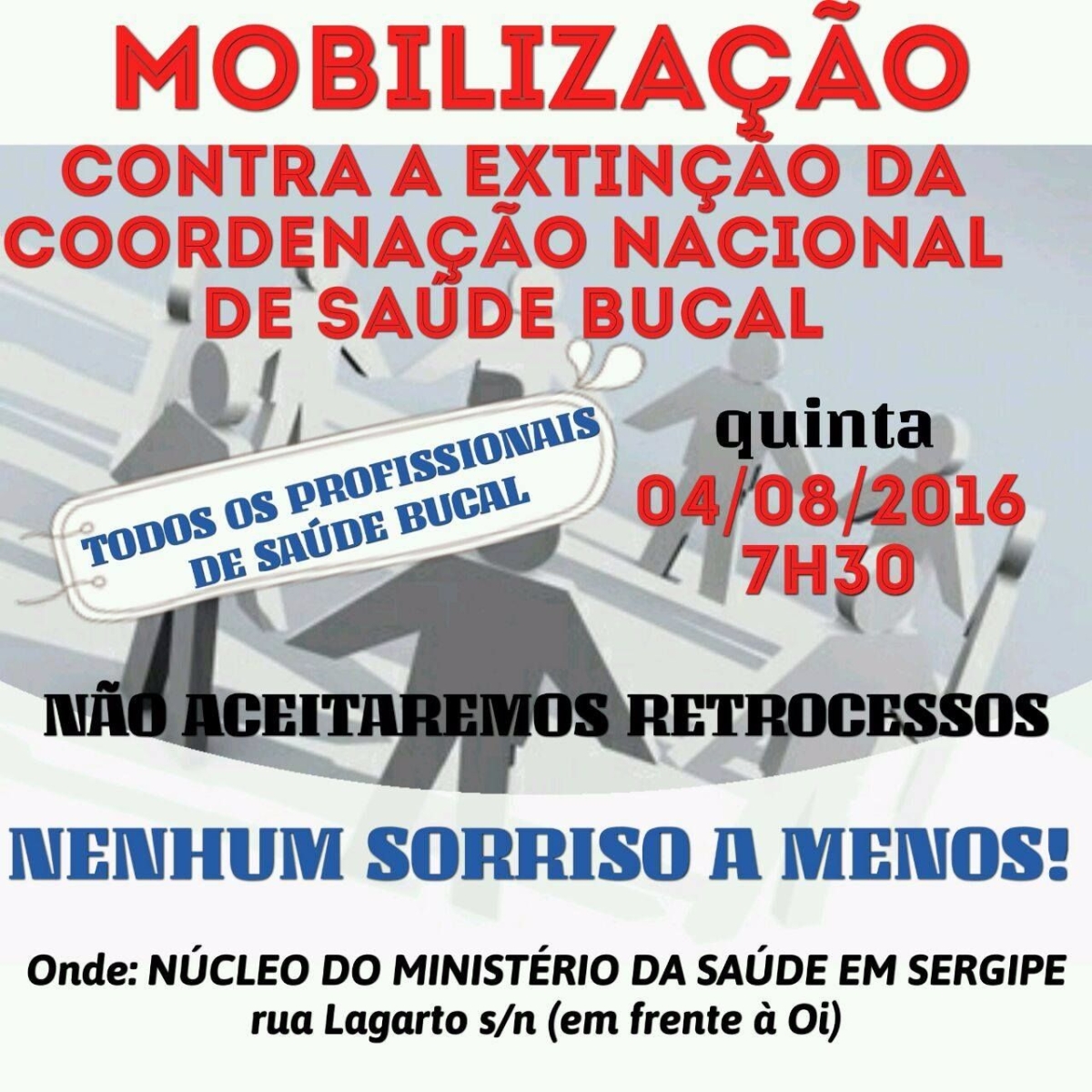 CRO/Sergipe e profissionais da Odontologia fazem mobilizao nesta quinta-feira, 04 (Foto: Divulgao/CRO/SE)