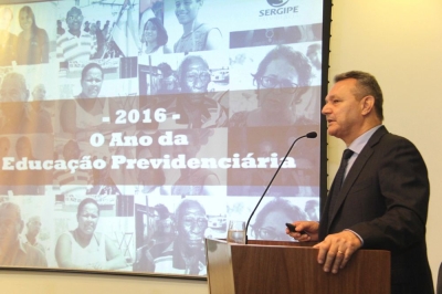 Por meio do seu diretor-presidente, Augusto F�bio, o Sergipeprevid�ncia tem sido um dos parceiros da a��o (Foto: Cleverton Ribeiro/TCE/SE)